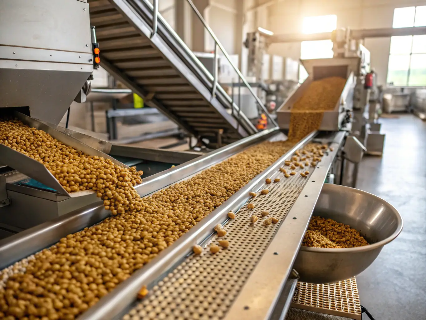 A detailed close-up of the advanced European production line in operation, showcasing the precision machinery and quality control processes. The image should convey technological sophistication and efficiency.